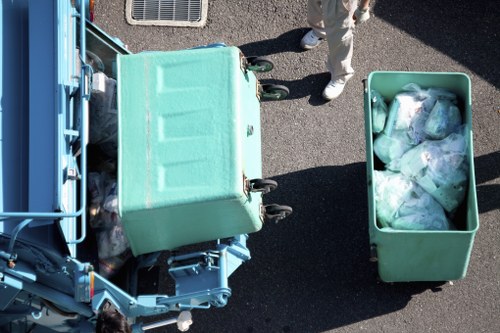 Sorted construction debris ready for recycling